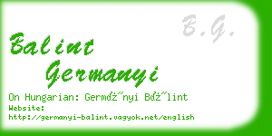 balint germanyi business card